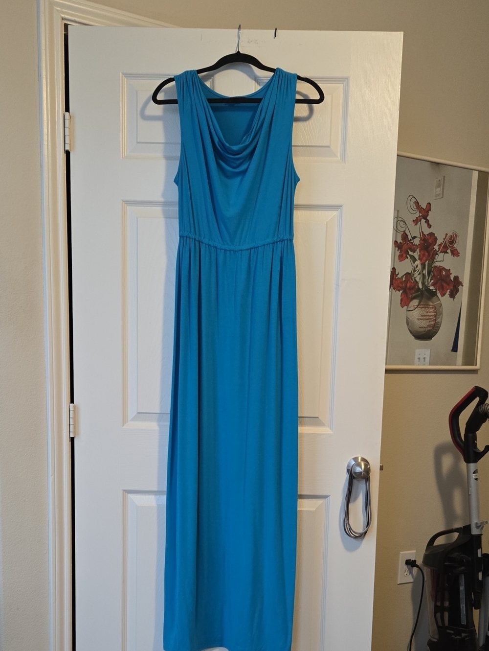 Mossimo Wilfred Teal Blue Sleeveless Cowl-Neck Maxi Dress
